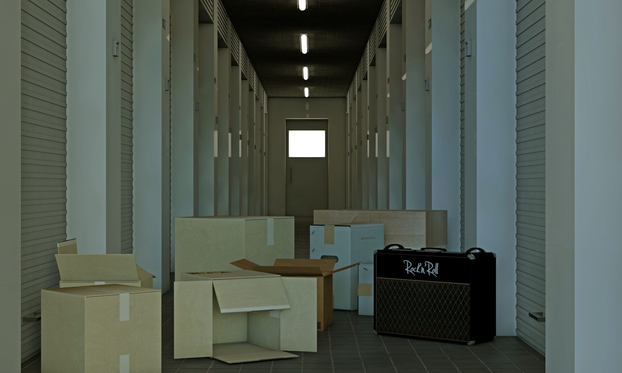 Modern self storage hall