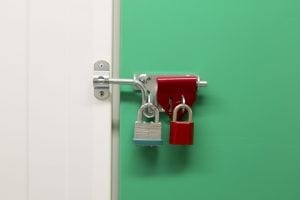 Secure lock on unit